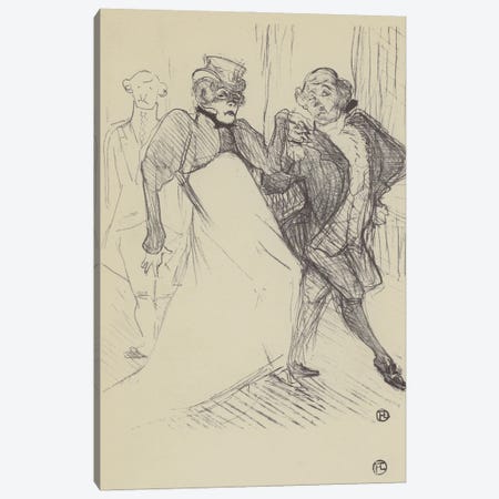 Rejane Et Galipaux, Dans Madame Sans-Gene Canvas Print #BMN12495} by Henri de Toulouse-Lautrec Canvas Artwork