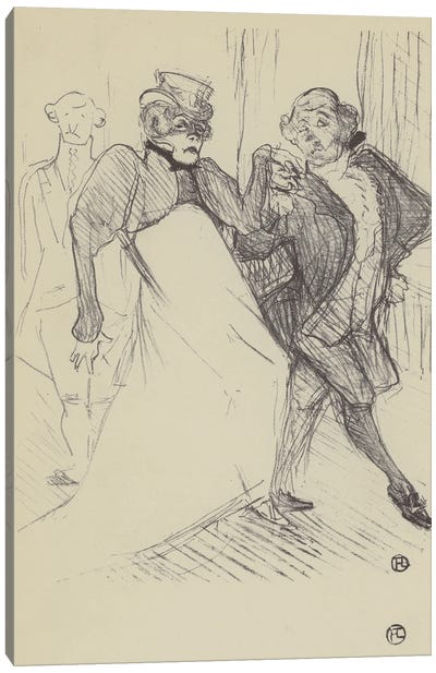 Rejane Et Galipaux, Dans Madame Sans-Gene Canvas Art Print - Henri de Toulouse Lautrec