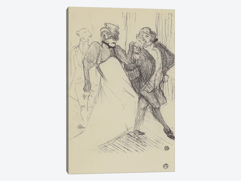 Rejane Et Galipaux, Dans Madame Sans-Gene by Henri de Toulouse-Lautrec 1-piece Canvas Print
