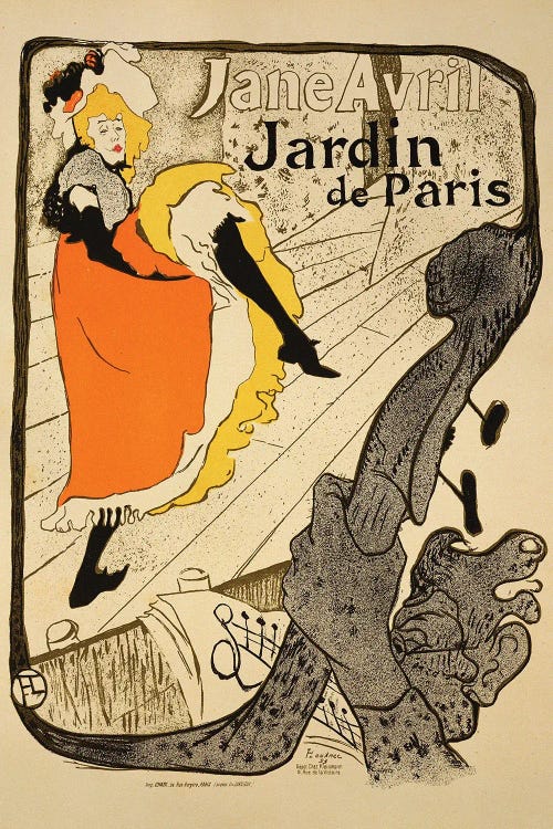 Reproduction Of A Poster Advertising 'Jane Avril' At The Jardin De Paris, 1893