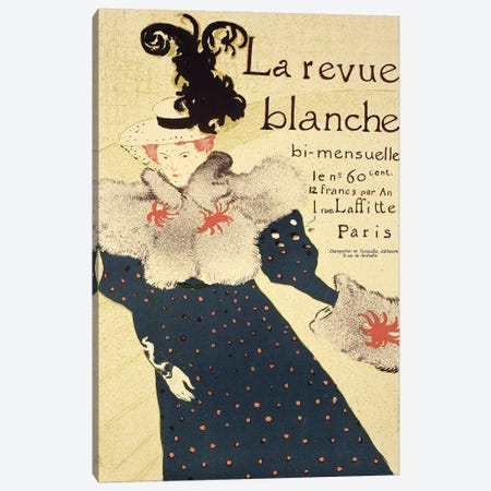 Reproduction Of A Poster Advertising 'La Revue Blanche', 1895 Canvas Print #BMN12497} by Henri de Toulouse-Lautrec Canvas Art