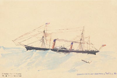 Scotia', A Cunard Steamship, C.1879-80 by Henri de Toulouse-Lautrec framed canvas print