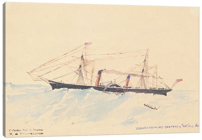 Scotia', A Cunard Steamship, C.1879-80 Canvas Art Print - Henri de Toulouse Lautrec