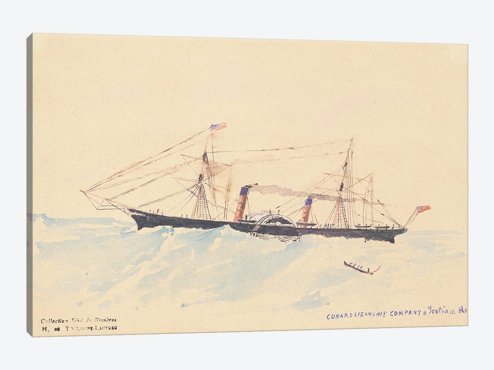 Scotia', A Cunard Steamship, C.1879-80 by Henri de Toulouse-Lautrec 1-piece Canvas Wall Art