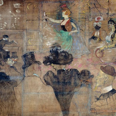 Sign For The House Of The Goulue , At The Foire Du Trone In Paris. Moorish Dance Or Almees. Drawing , 1895 by Henri de Toulouse-Lautrec art print