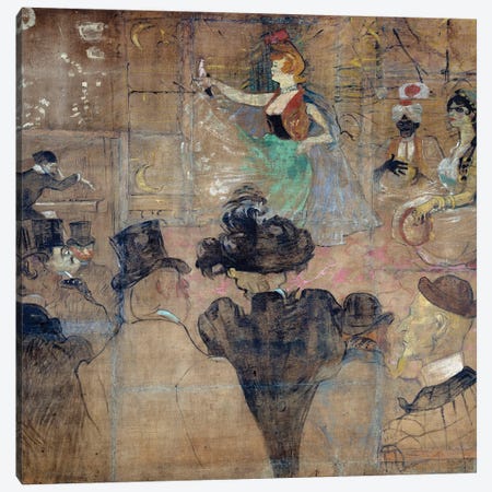 Sign For The House Of The Goulue , At The Foire Du Trone In Paris. Moorish Dance Or Almees. Drawing , 1895 Canvas Print #BMN12509} by Henri de Toulouse-Lautrec Canvas Print