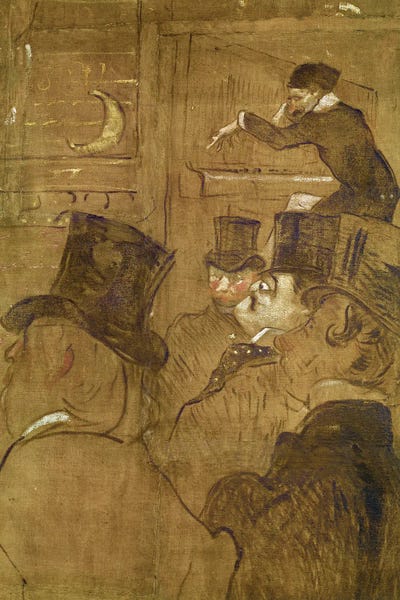 Signs For The Goulue House, At The Trone Fair In Paris. The Moorish Dance: La Gouloue At The Foire Du Tréne , 1895 by Henri de Toulouse-Lautrec framed canvas print