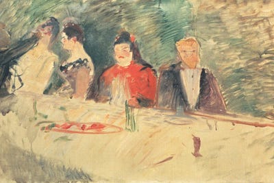 Sketch For 'The Supper', 1887 by Henri de Toulouse-Lautrec framed canvas print