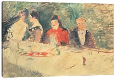 Sketch For 'The Supper', 1887 Canvas Art Print - Henri de Toulouse Lautrec