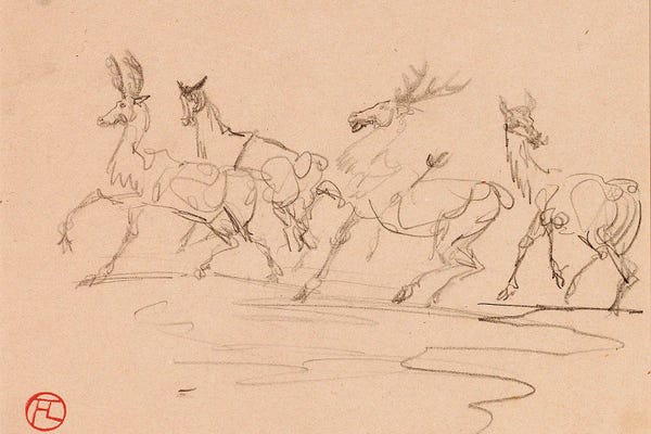 Henri de Toulouse-Lautrec: Stags And Hinds by Henri de Toulouse-Lautrec