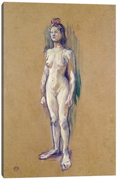 Standing Female Nude, 1898 Canvas Art Print - Henri de Toulouse Lautrec