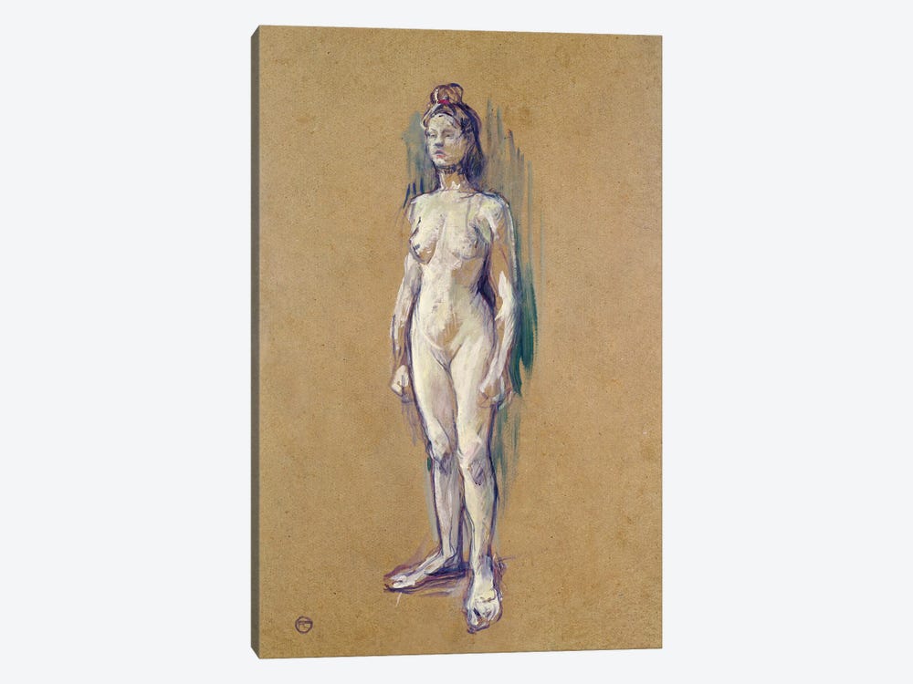 Standing Female Nude, 1898 by Henri de Toulouse-Lautrec 1-piece Canvas Wall Art