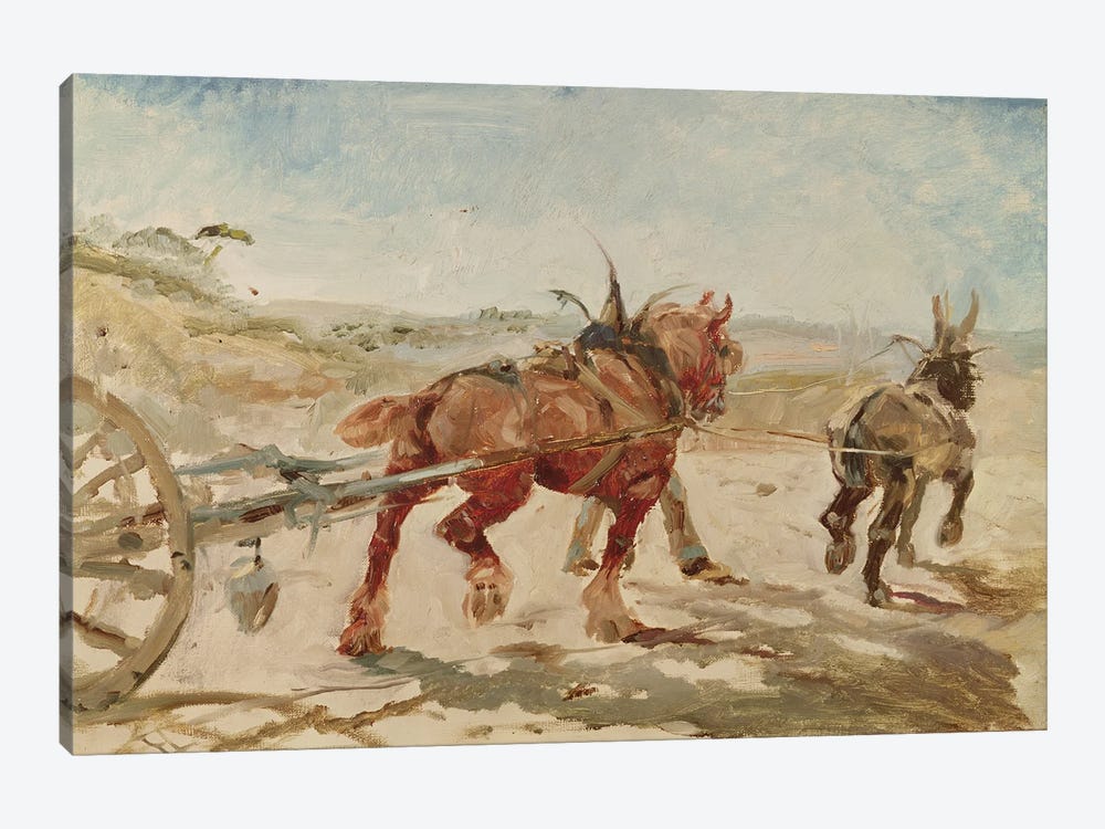 Team Of Horses In Harness by Henri de Toulouse-Lautrec 1-piece Canvas Wall Art