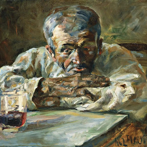 Henri de Toulouse-Lautrec: The Alcoholic, Father Mathias; A La Boutique, Chateau Du Bosc: Le Buveur, Le Pere Mathias, 1882 by Henri de Toulouse-Lautrec
