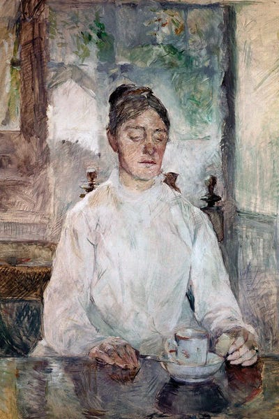 Henri de Toulouse-Lautrec: The Artist's Mother, Countess Adele de Toulouse Lautrec, Having Breakfast At The Chateau de Malrome, 1881-83 by Henri de Toulouse-Lautrec