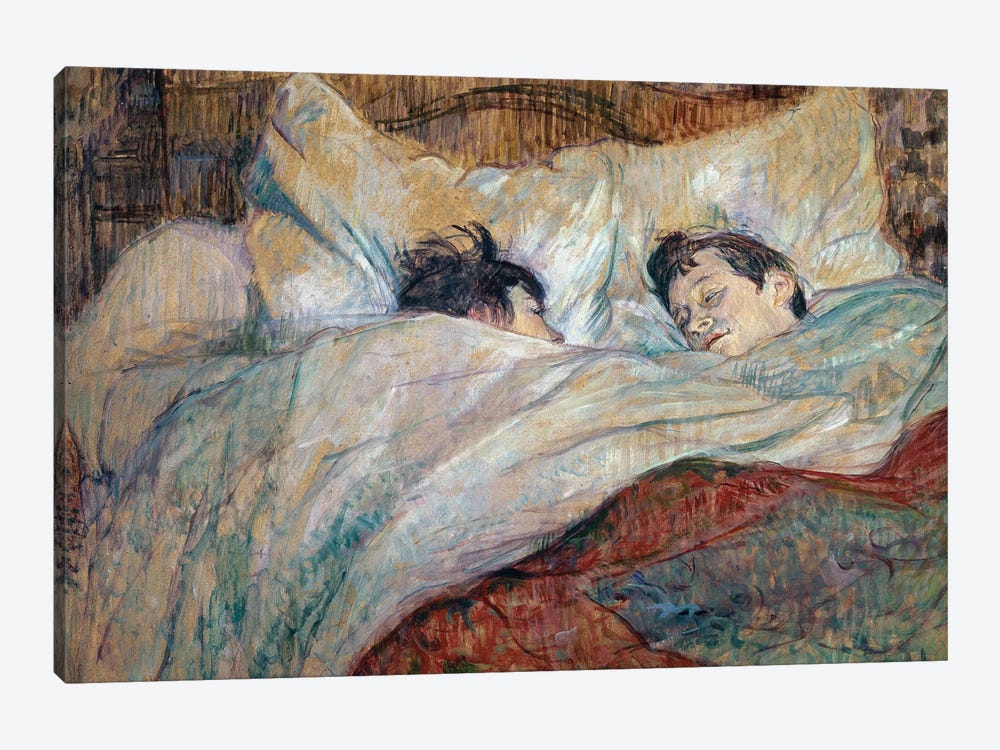The Bed. Two Sleeping Children, 1892 by Henri de Toulouse-Lautrec 1-piece Canvas Print