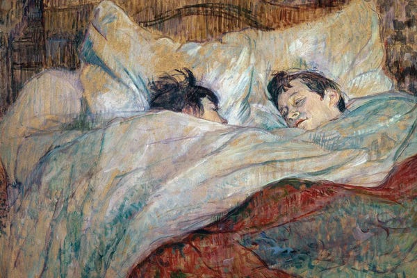 Sleeping & Napping: The Bed. Two Sleeping Children, 1892 by Henri de Toulouse-Lautrec
