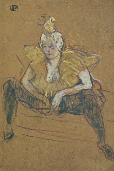 The Clowness Cha-U-Kao Seated, 1895 by Henri de Toulouse-Lautrec framed wall art