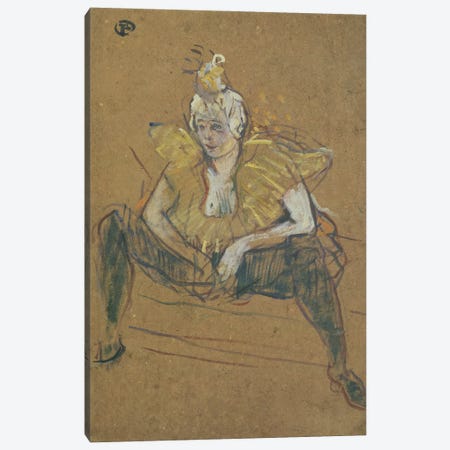 The Clowness Cha-U-Kao Seated, 1895 Canvas Print #BMN12534} by Henri de Toulouse-Lautrec Canvas Art Print
