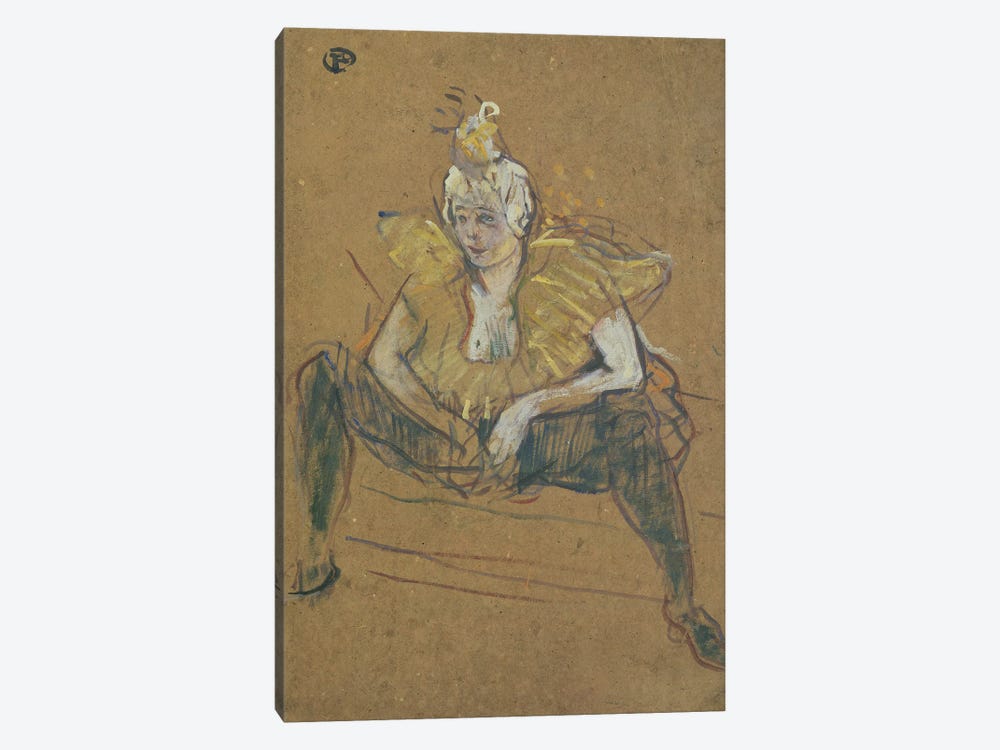 The Clowness Cha-U-Kao Seated, 1895 by Henri de Toulouse-Lautrec 1-piece Canvas Art Print