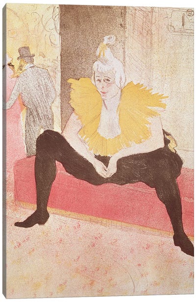 The Clowness Cha-U-Kao Seated, 1896 Canvas Art Print - Entertainer Art