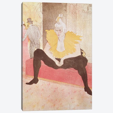 The Clowness Cha-U-Kao Seated, 1896 Canvas Print #BMN12535} by Henri de Toulouse-Lautrec Canvas Art Print