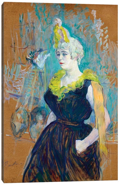The Clownesse Cha-U-Kao Par, 1895 Canvas Art Print - Henri de Toulouse Lautrec