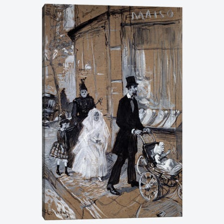 The Day Of First Communion Painting On Cardboard 1888 Canvas Print #BMN12538} by Henri de Toulouse-Lautrec Canvas Artwork