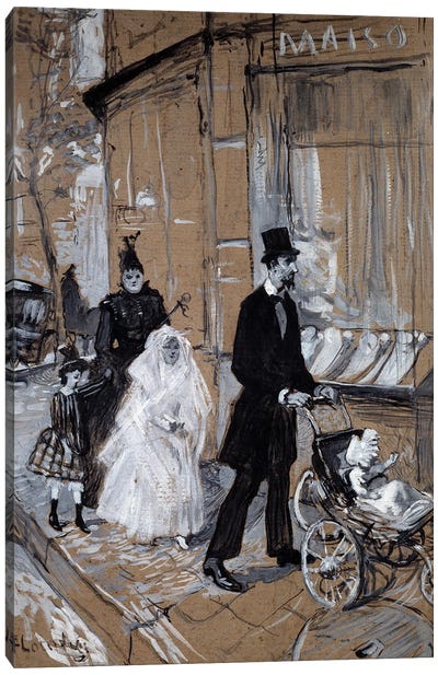 The Day Of First Communion Painting On Cardboard 1888 Canvas Art Print - Henri de Toulouse Lautrec