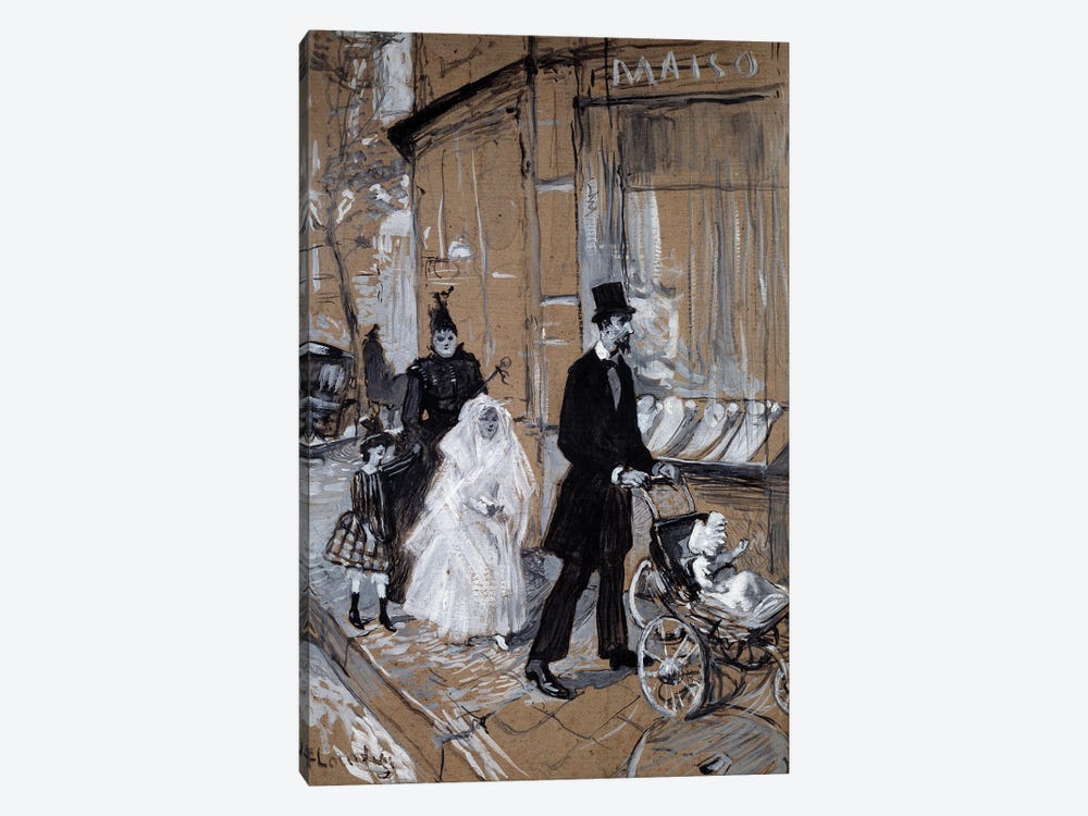 The Day Of First Communion Painting On Cardboard 1888 by Henri de Toulouse-Lautrec 1-piece Canvas Print