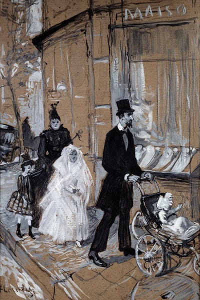 Henri de Toulouse-Lautrec: The Day Of First Communion Painting On Cardboard 1888 by Henri de Toulouse-Lautrec