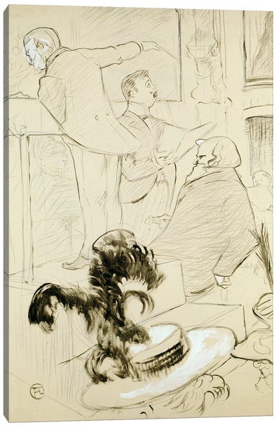 The Great Concerts Of The Opera: Ambroise Thomas Witnessed A Rehearsal Of Francesca Da Rimini, C.1896 Canvas Art Print - Henri de Toulouse Lautrec