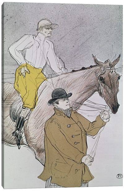 The Jockey Led To The Start Canvas Art Print - Henri de Toulouse Lautrec
