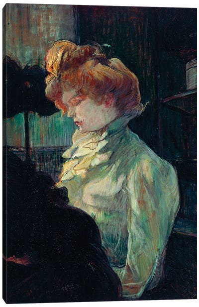 The Modist. Portrait Of Madame Louise Blouet Canvas Art Print - Henri de Toulouse Lautrec