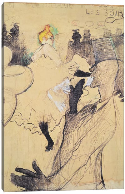 The Moulin-Rouge, The Goulue And Valentin, The Boneless One, 1891 Canvas Art Print - Henri de Toulouse Lautrec