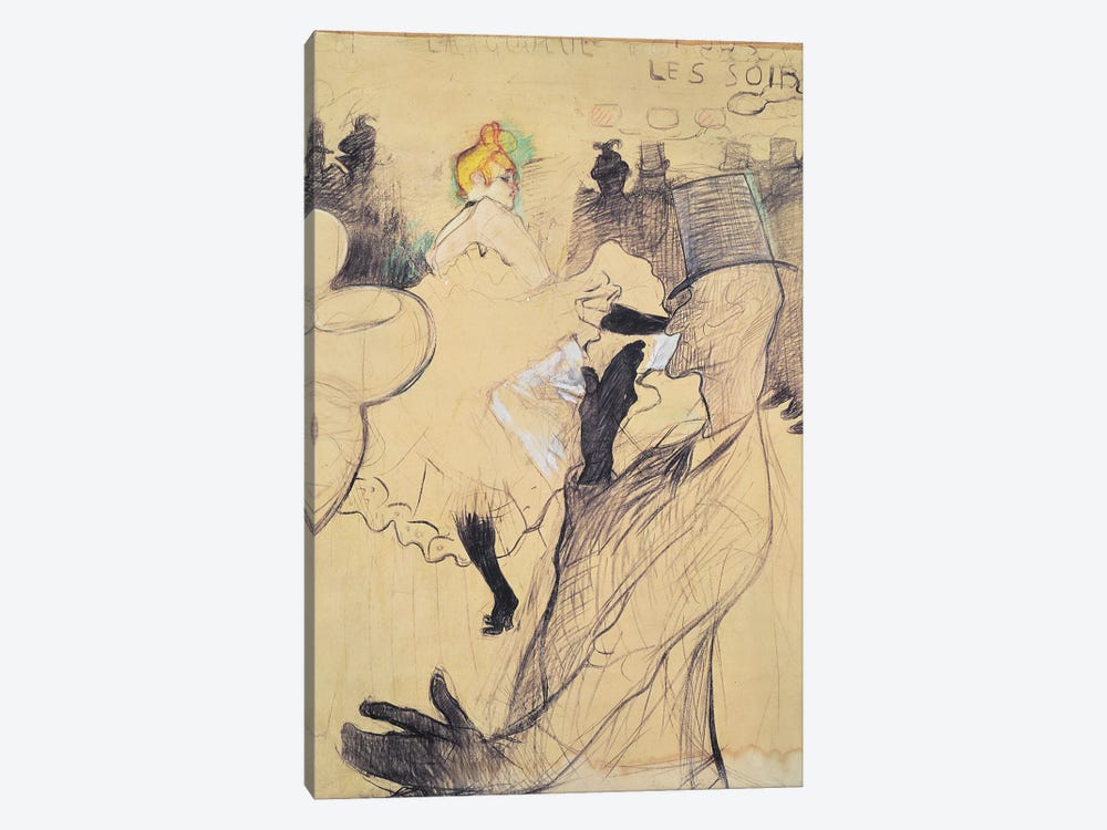 The Moulin-Rouge, The Goulue And Valentin, The Boneless One, 1891 by Henri de Toulouse-Lautrec 1-piece Canvas Art Print