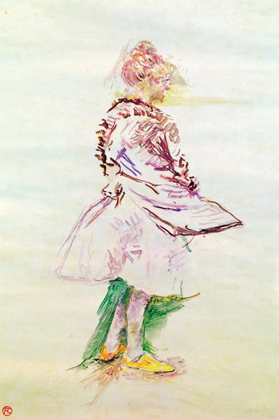 The Profile Of A Standing Dancer, 1887 by Henri de Toulouse-Lautrec framed canvas print