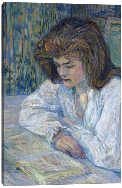The Reader, 1889 Canvas Art Print - Henri de Toulouse Lautrec