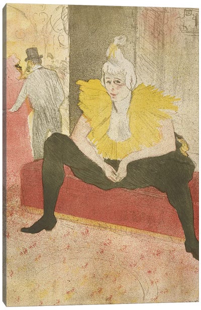 The Seated Clowness , 1896 Canvas Art Print - Henri de Toulouse Lautrec