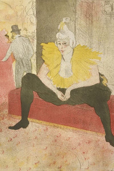 Performing Arts: The Seated Clowness , 1896 by Henri de Toulouse-Lautrec