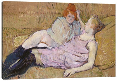 The Sofa, C.1894-96 Canvas Art Print - Henri de Toulouse Lautrec