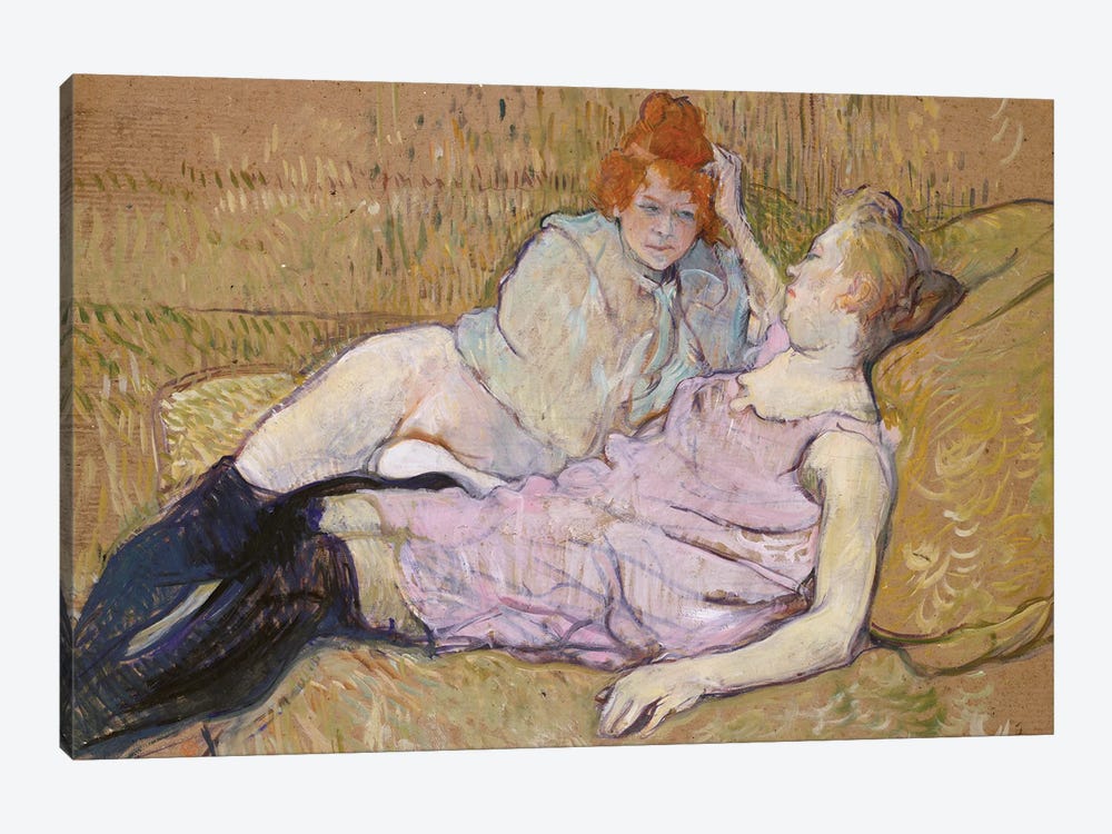 The Sofa, C.1894-96 by Henri de Toulouse-Lautrec 1-piece Canvas Print