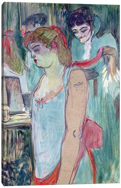 The Tattooed Woman Or The Toilet, 1894 Canvas Art Print - Henri de Toulouse Lautrec