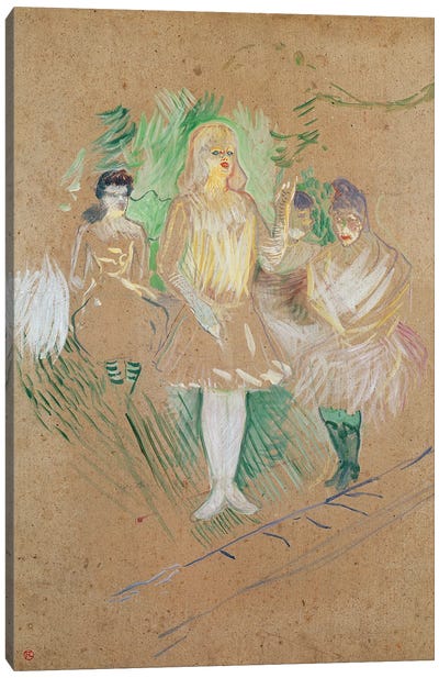 Three Figures At The Folies-BergÈres, 1894 Canvas Art Print - Henri de Toulouse Lautrec