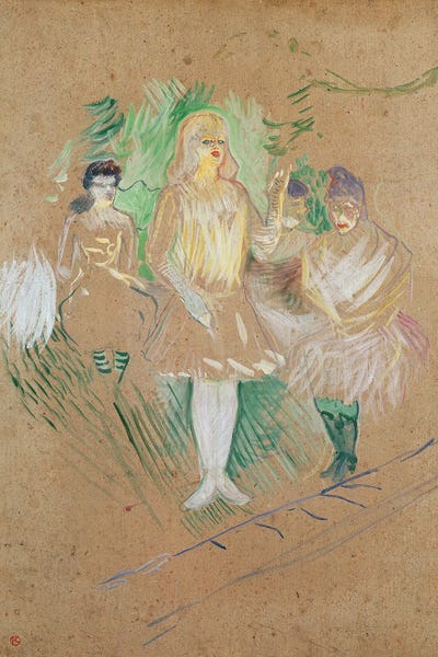 Henri de Toulouse-Lautrec: Three Figures At The Folies-BergÈres, 1894 by Henri de Toulouse-Lautrec