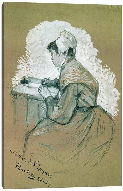 To The Author Of St. Lazare, 1886-89' Canvas Art Print - Henri de Toulouse Lautrec