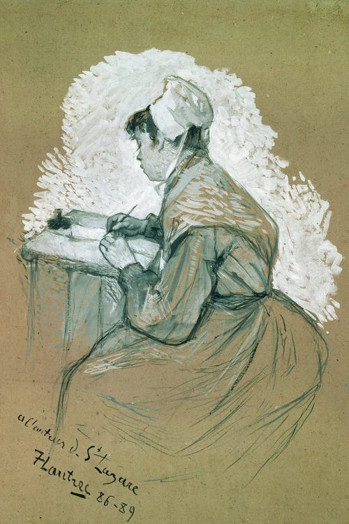 To The Author Of St. Lazare, 1886-89' by Henri de Toulouse-Lautrec wall art