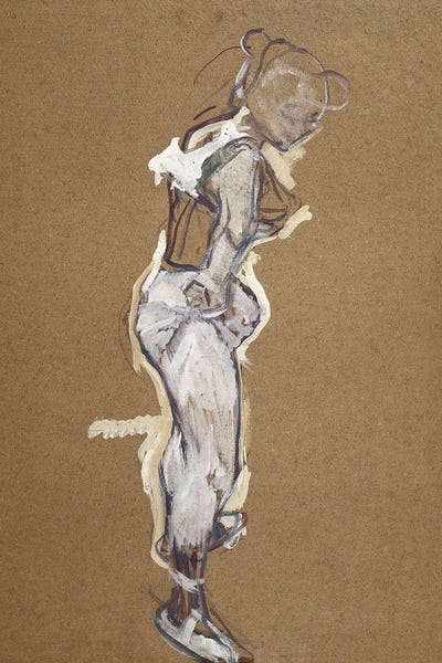 Henri de Toulouse-Lautrec: Trapezist Adjusting Her Tights, 1890 by Henri de Toulouse-Lautrec