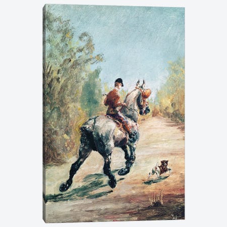 Trotting Horseman With A Little Dog, 1879 Canvas Print #BMN12602} by Henri de Toulouse-Lautrec Canvas Art