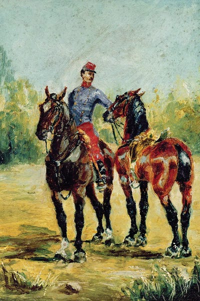 Henri de Toulouse-Lautrec: Two Horses And A Groom, 1880 by Henri de Toulouse-Lautrec